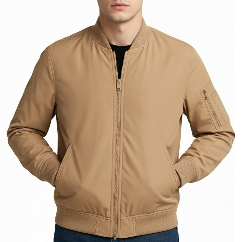 12 Pack Adult Spring Bomber Jacket in Khaki