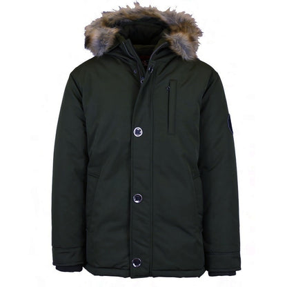 24 Pack Men's Heavyweight Parka Jacket with Fur Hood – Olive