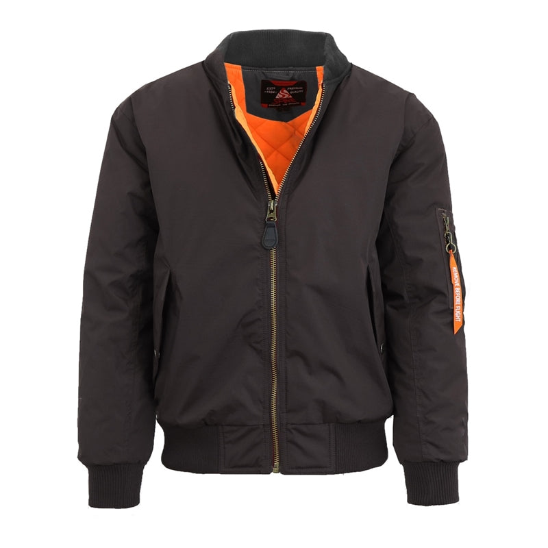 12 Pack Men's Heavyweight Bomber Flight Jacket - Charcoal