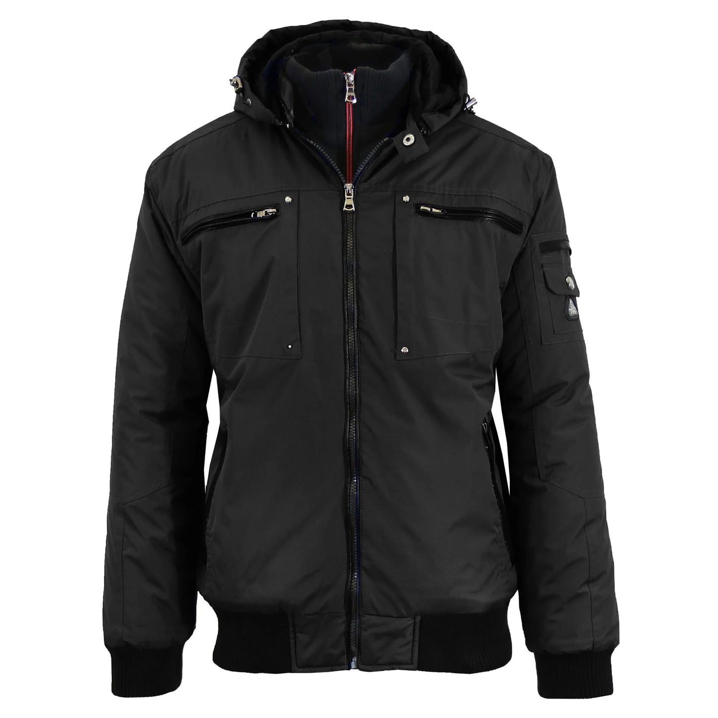 24 Pack Men's Heavyweight Motorcycle Bomber Jacket - Charcoal
