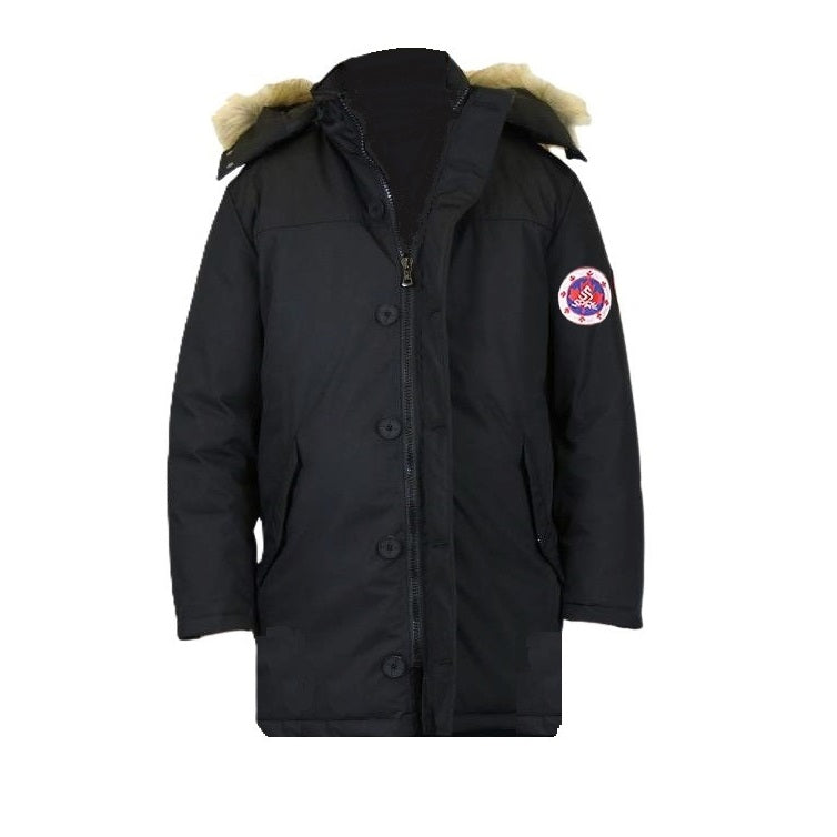 12 Pack Youth Heavyweight Long Parka Winter Coat - Black