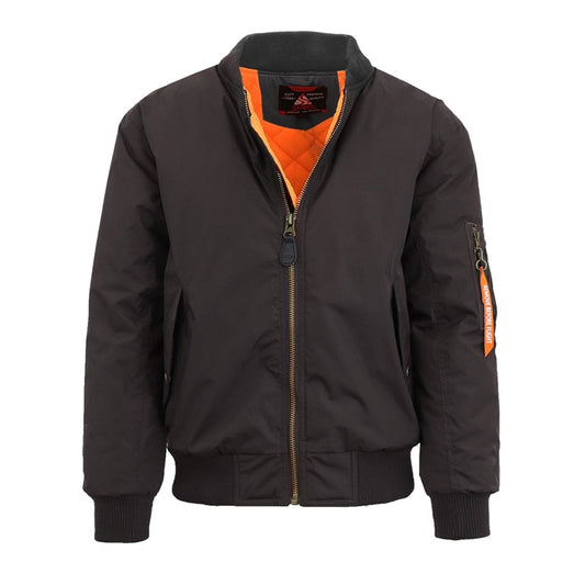 12 Pack Men's Heavyweight Bomber Flight Jacket - Black