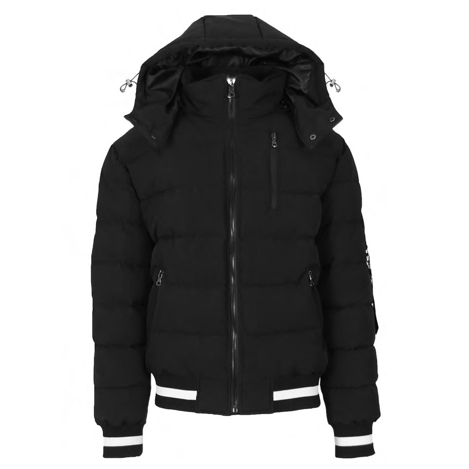24 Pack Men's Heavyweight Hooded Varsity Bomber Jacket – Navy