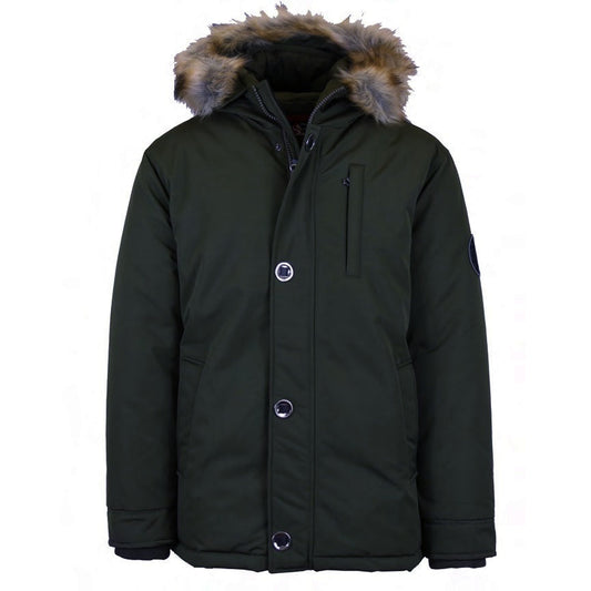 12 Pack Men's Heavyweight Parka Jacket with Fur Hood – Black