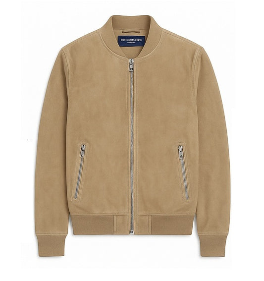 12 Pack Adult Faux Suede Bomber Jacket - Camel