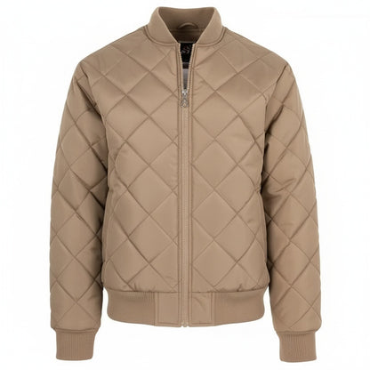 12 Pack Men's Padded Quilted Bomber Jacket – Light Brown