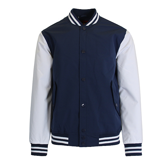 12 Pack Men's Heavyweight Varsity Jacket – Navy / White Sleeves