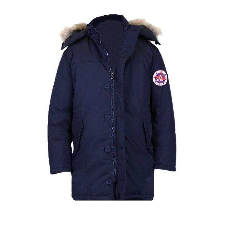 12 Pack Youth Heavyweight Long Parka Winter Coat - Navy