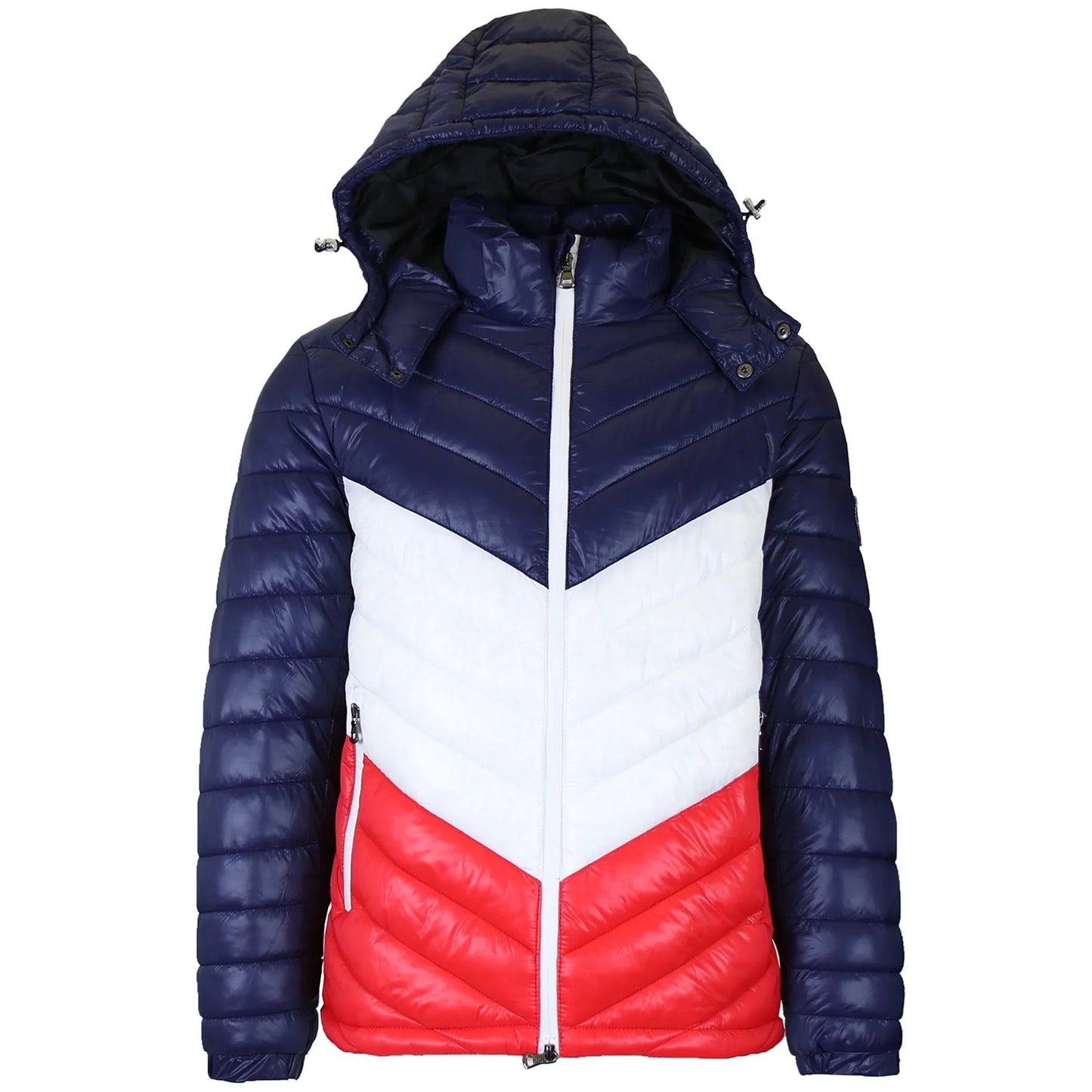 24 Pack Men's Bubble Puffer Jacket with Hood - Red