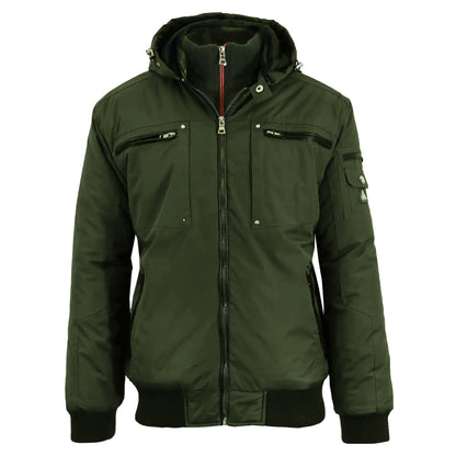 12 Pack Men's Heavyweight Motorcycle Bomber Jacket - Olive