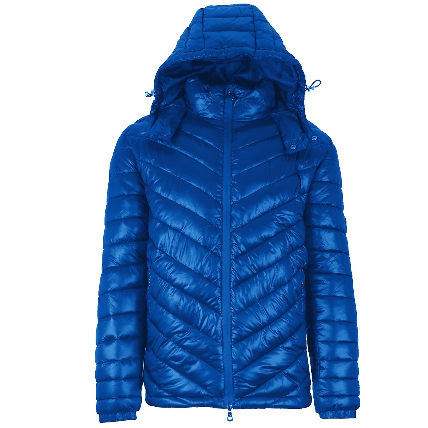 24 Pack Men's Bubble Puffer Jacket with Hood - Red