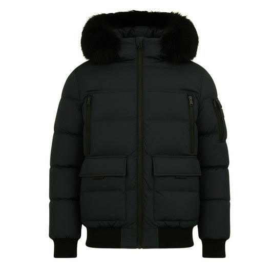 12  Pack Youth Bomber Hooded Winter Jacket - Black