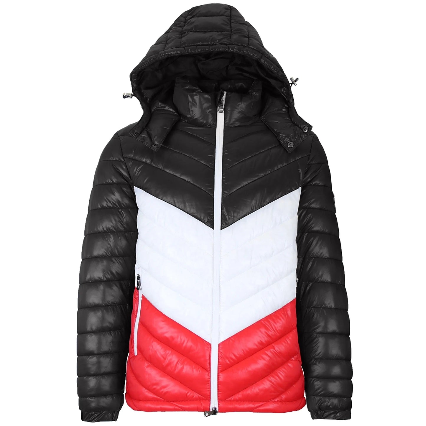 24 Pack Men's Bubble Puffer Jacket with Hood - Royal Blue