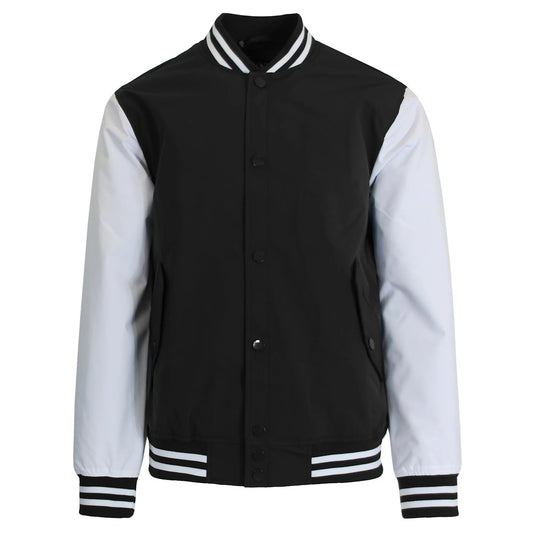 12 Pack Men's Heavyweight Varsity Jacket – Black / White Sleeves