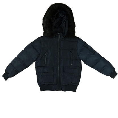 12 Pack Youth Bomber Hooded Winter Jacket - Navy