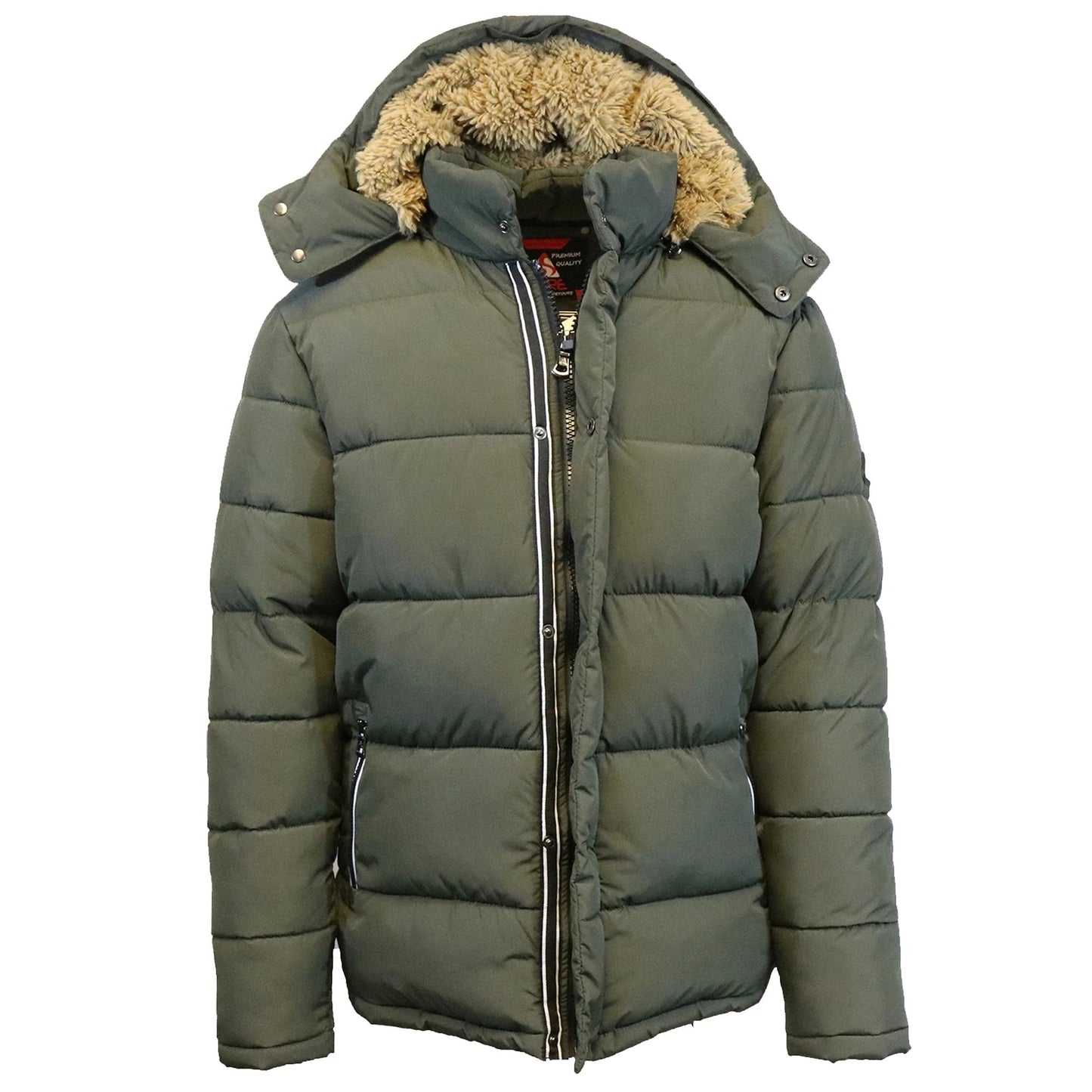 24 Pack Men's Bubble Parka Jacket with Sherpa Lined Hood - Black